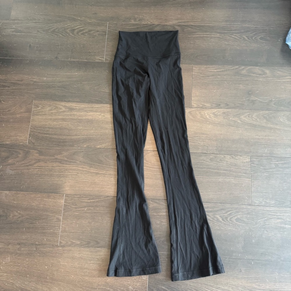 LULULEMON Black Align High-Rise Ribbed Mini-Flare Pants Regular - Black 2